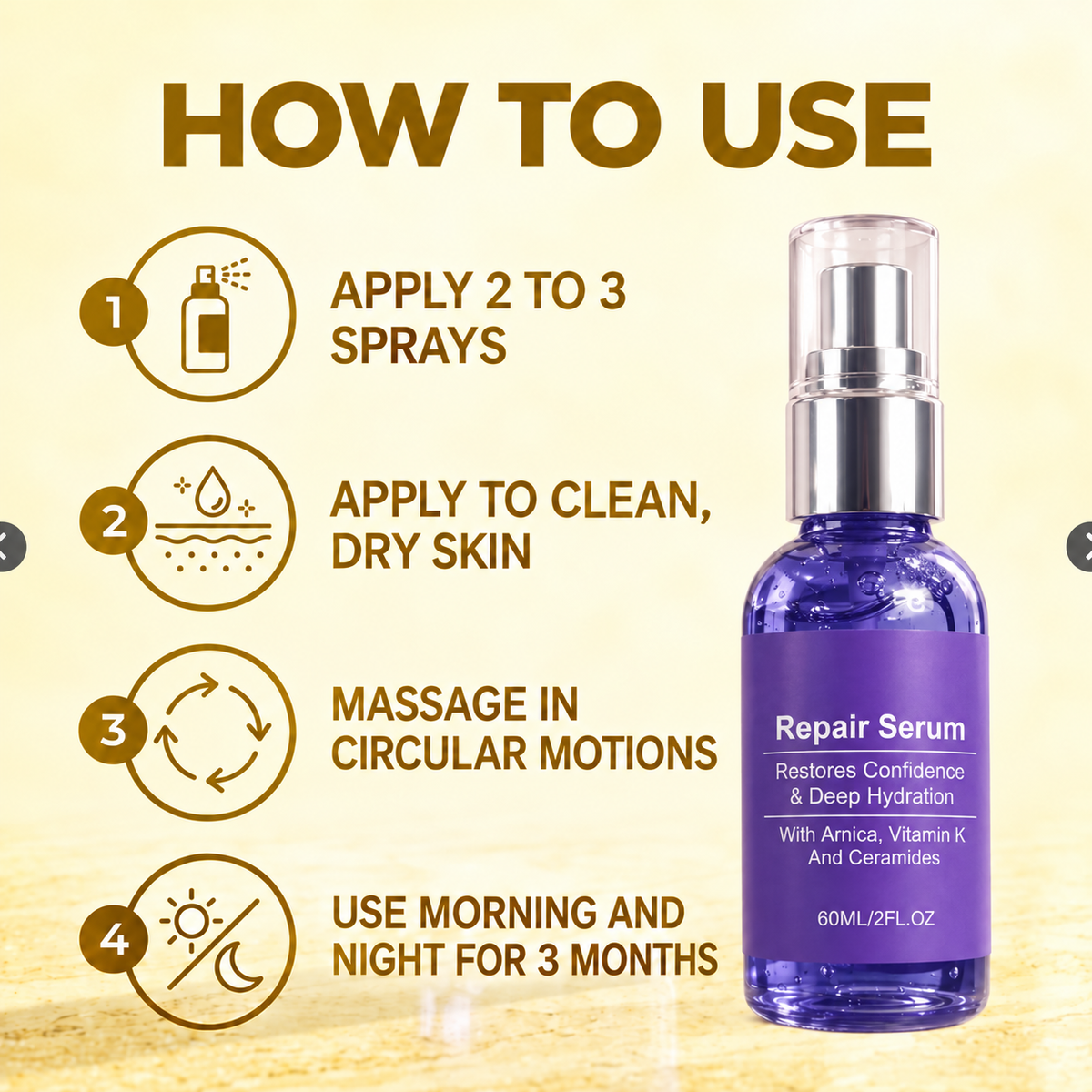 Novaro - Bruise Reduction Derma Restore Serum With Arnica, Vitamin K & Ceramides