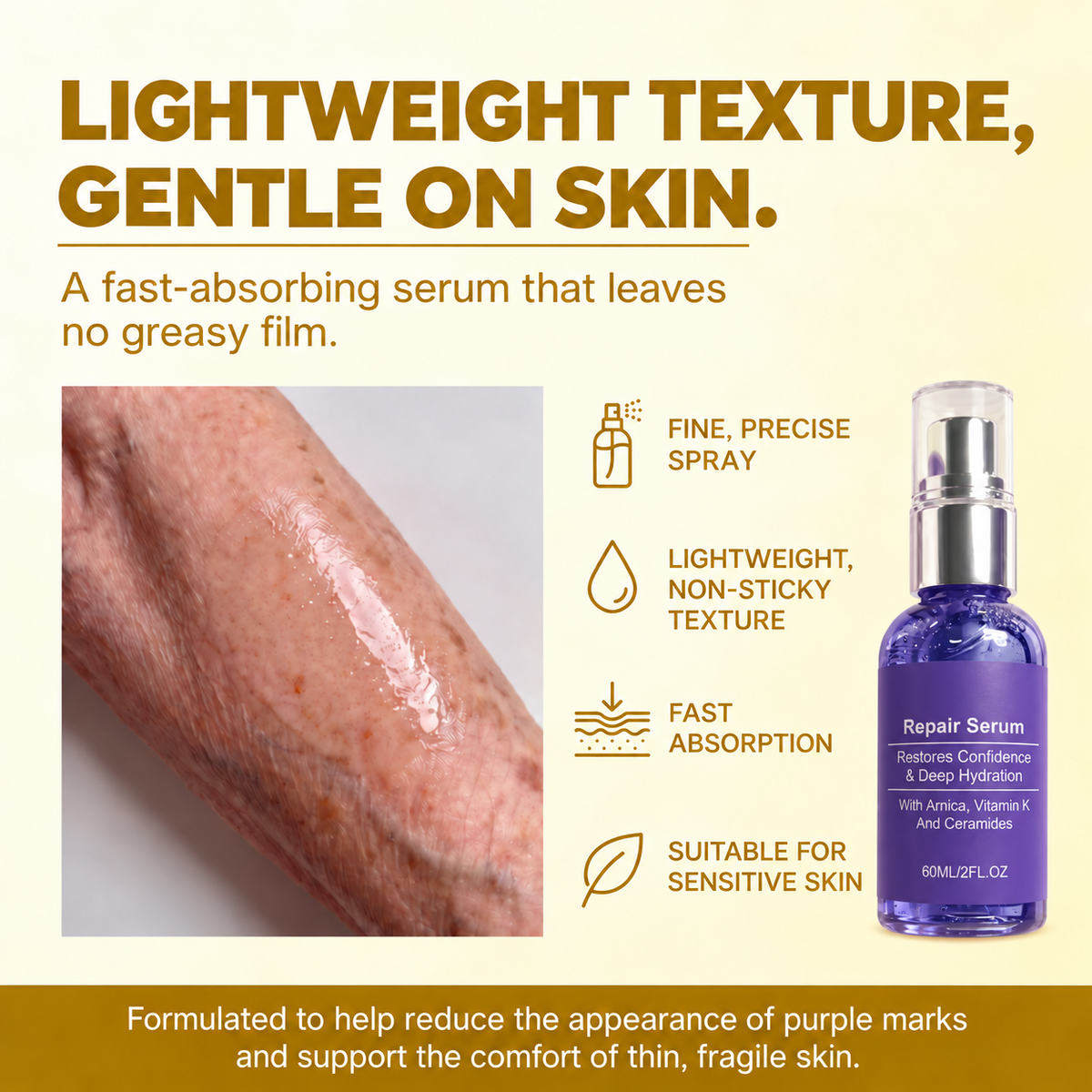 Novaro - Bruise Reduction Derma Restore Serum With Arnica, Vitamin K & Ceramides